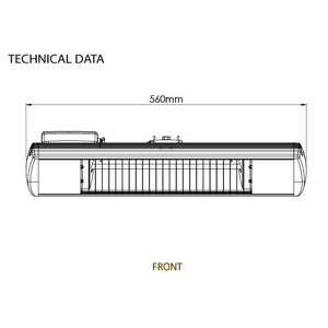 Infračervený zářič Tansun BAHAMA SINGLE - technický list s rozměry