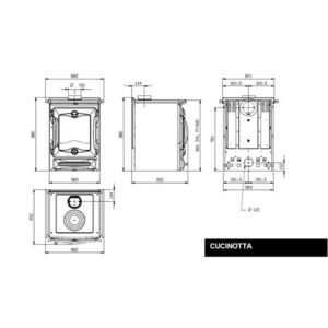 Nordica Cucinotta - rozměrový nákres